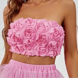 3D Flower Tube Top